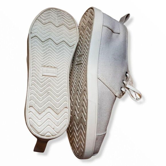 Tom's Bota Beige Canvas Lace Up Shoes sz W 11 - Picture 5 of 6